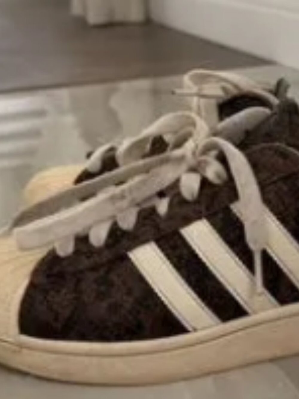 Adidas Superstar Monogram Brown White Sneakers